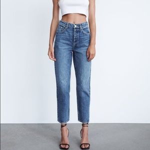 ZARA High Rise Straight Leg Jeans